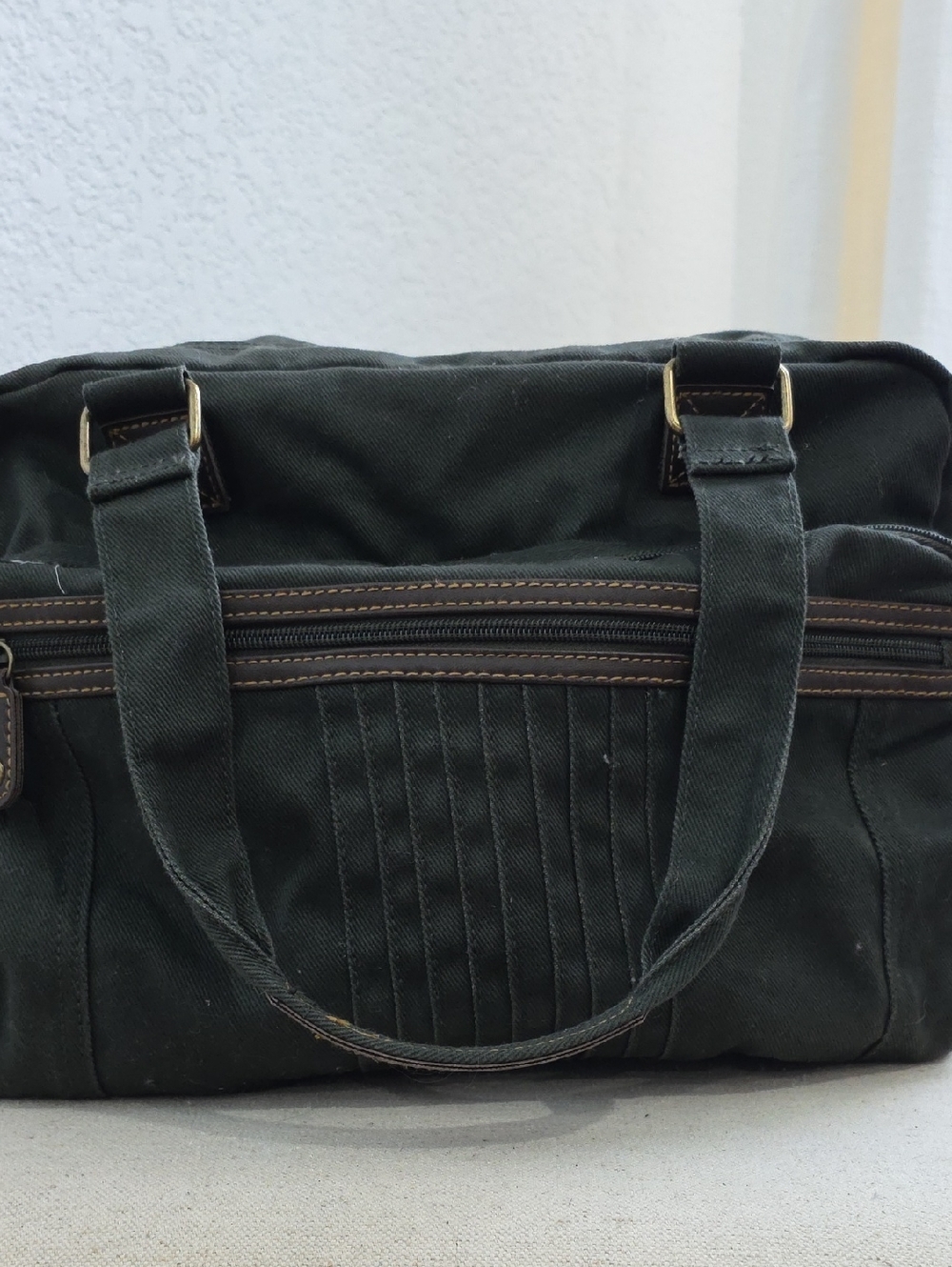 Olive Green Canvas Weekender Bag - Classic Carryall